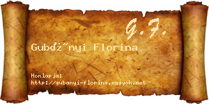 Gubányi Florina névjegykártya